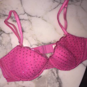 NWOT Victoria's Secret Bright Pink Sequin Bra 36C